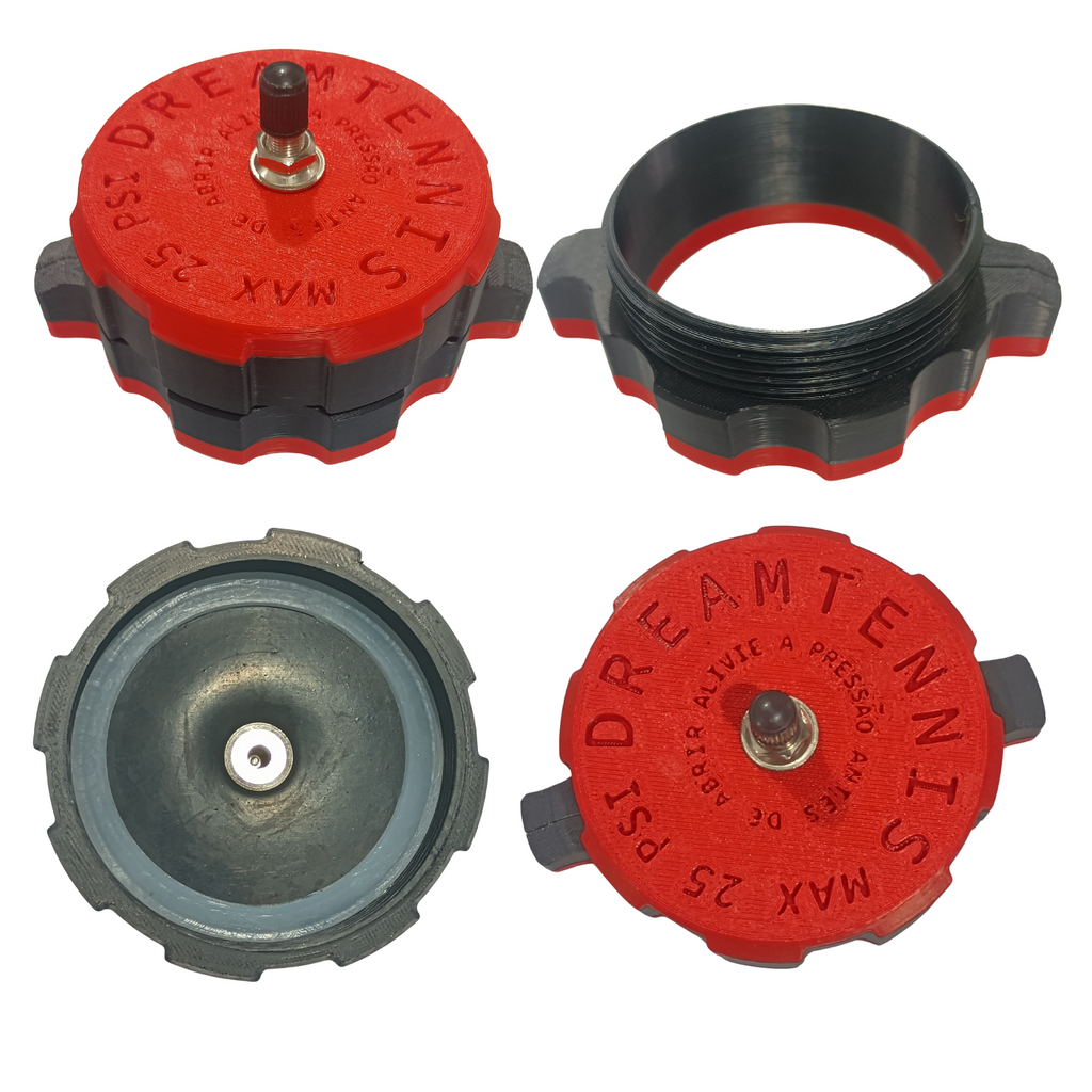 Pressurizador de bolas de tênis Rubronegro com 3 bolas e bomba automática