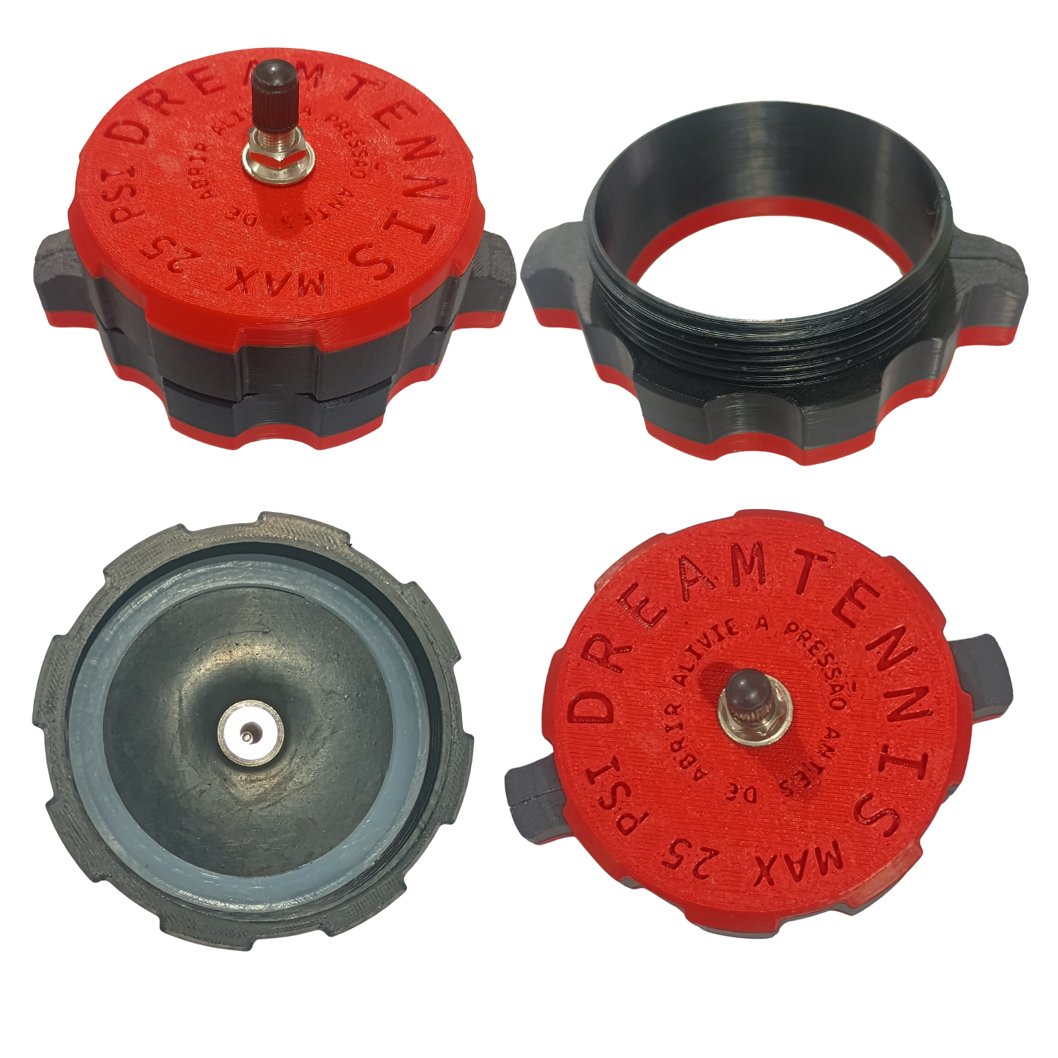 Pressurizador de bolas de tênis Rubronegro com 3 bolas e bomba automática